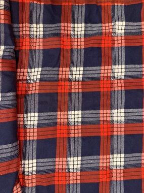 Vintage Red and Blue Large Plaid Print Fabric Cotton Blend Flannel vibes